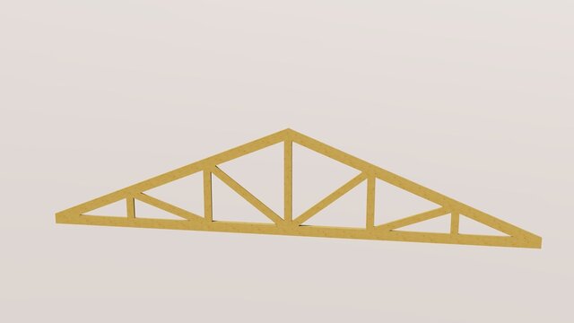 
frame of the hip roof truss system with trusses black and white drawing