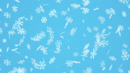Naklejka na ściany i meble Christmas Background with snowfall 3D render