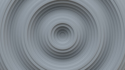 Gray concentric circles 3D render