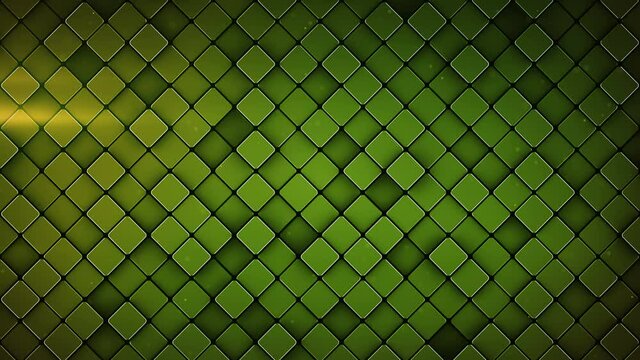 Green rhombus pattern. 3D render seamless loop animation