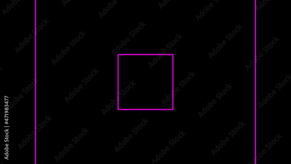 Poster minimalistic design with neon square frame