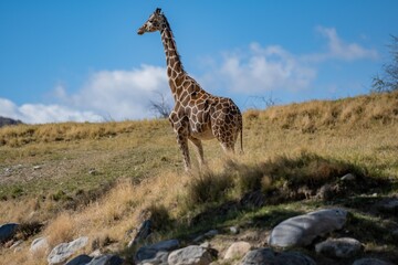 A long slender giraffe in Palm Springs, California