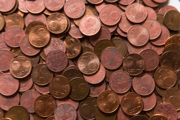 5 cents pile overhead shot