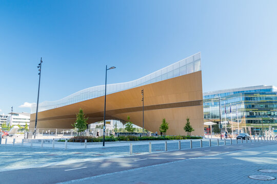 Helsinki, Finland - August 5, 2021: Helsinki Central Library Oodi.