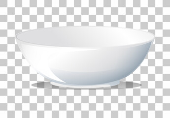 White plain bowl on transparent background