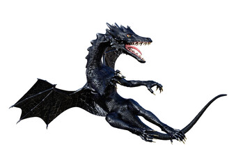 3D Rendering Fairy Tale Dragon on White