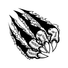 Monster claws scratching background. For poster, t shirt, decoration. Vector illustration