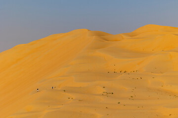 Fototapeta na wymiar Orange sands desert resort in the Empty Quarter (Rub' al Khali) area of Abu Dhabi, United Arab Emirates