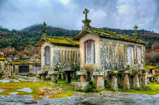 Granaries in the Village of Lindoso, Portugal