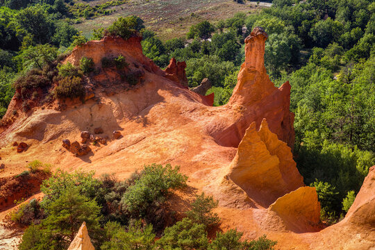 Rock Formation in the So Called Colorado Provencal, Near Rustrel, Provence, France