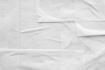 white crumpled and creased paper poster texture background
