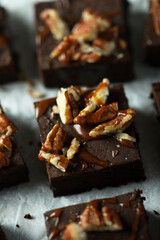 Homemade brownie with pecan nuts