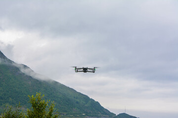 Fototapeta na wymiar Dron in Mountain in Norway