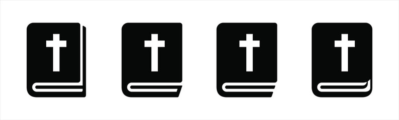 Bible Book simple icon for apps and websites. Cover Book icon set. Simple book symbol Vector illustration.