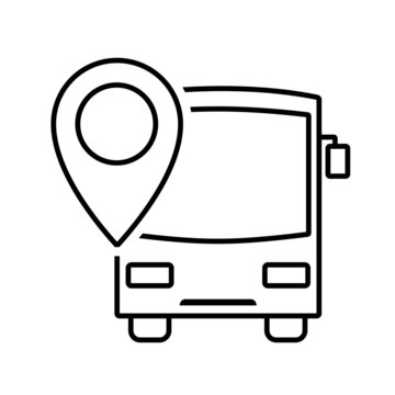 Bus pin point. Illustration vector