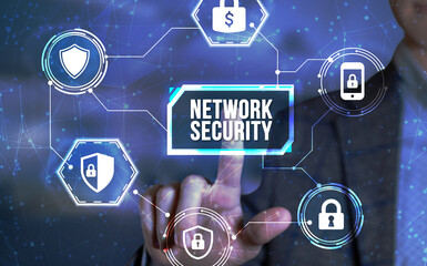 Internet, business, Technology and network concept. Cyber security data protection business...