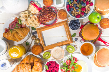 Various breakfast food set