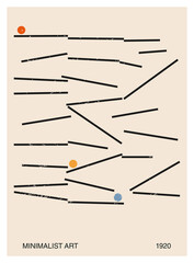 Naklejka premium Minimal 20s geometric design poster with primitive shapes