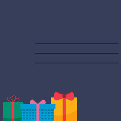 Vector Christmas card with gifts.