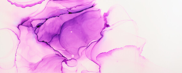 art photography of abstract fluid painting with alcohol ink, pink and purple colors