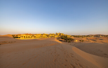 Orange sands desert resort in the Empty Quarter (Rub' al Khali) area of Abu Dhabi, United Arab Emirates