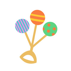 Beanbag for kids, rattle, maraca in cartoon style. Vector Illustration for printing, backgrounds, covers, packaging, greeting cards, posters, textile, seasonal design. Isolated on white background.