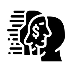 artificial intelligence business consultant glyph icon vector. artificial intelligence business consultant sign. isolated contour symbol black illustration