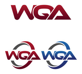 Modern 3 Letters Initial logo Vector Swoosh Red Blue WQA