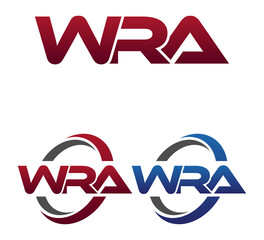 Modern 3 Letters Initial logo Vector Swoosh Red Blue WRA