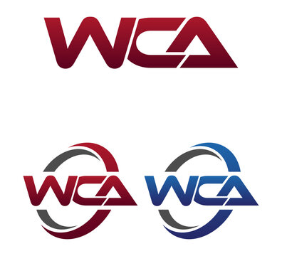 Modern 3 Letters Initial logo Vector Swoosh Red Blue WCA