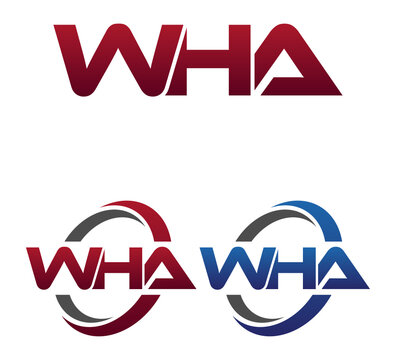 Modern 3 Letters Initial logo Vector Swoosh Red Blue WHA