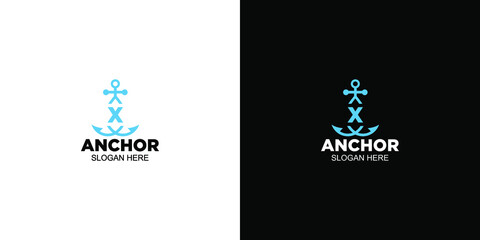 Logo x anchor design
