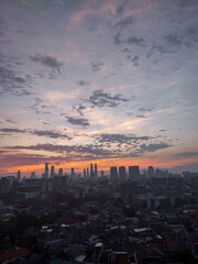 Beautiful sunsets in urban areas, to be precise in the capital city of Indonesia, Jakarta.
