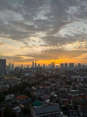 Beautiful sunsets in urban areas, to be precise in the capital city of Indonesia, Jakarta.