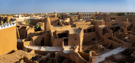 An aerial view of Ushaiqer Heritage Village, Saudi Arabia