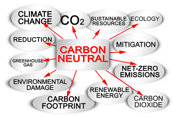 CO2 Net-Zero Emission layout concept with a descriptive scheme