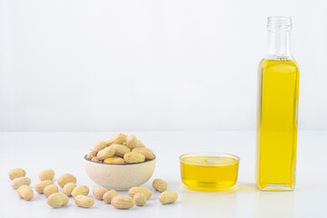 Peanut oil also known as groundnut oil in a cup