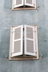 Traditional house window .French house background