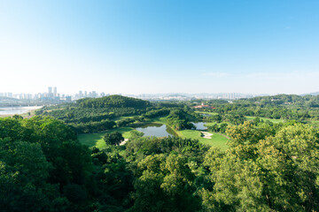 Fototapeta na wymiar A golf course in Shenzhen, China
