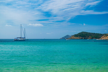 Sardinian beach with sky and clouds