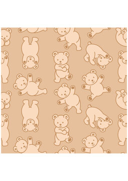 Seamless pattern of baby teddy bear
