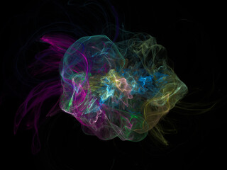 surreal futuristic digital 3d design art abstract background fractal illustration for meditation and decoration wallpaper