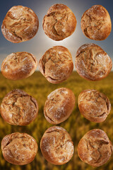 Many bread buns