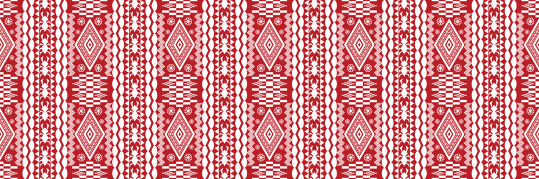 Beautiful geometric ethnic art pattern traditional. Design for carpet,wallpaper,clothing,wrapping,batik,fabric,Vector illustration. Figure tribal embroidery style
