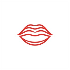 marine logo vector template lips