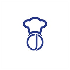 initial j logo chef vector template