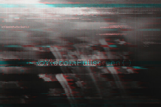 Video technology glitch background as wallpaper or tech related graphic design backdrop element
