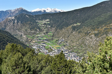 Andorra - Mirador del Bosc de les Allaus - Encamp - obrazy, fototapety, plakaty