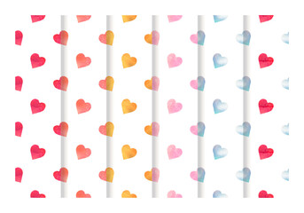 Collection Colorful Hearts Seamless Pattern