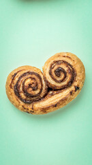 Chocolate palm with a green background